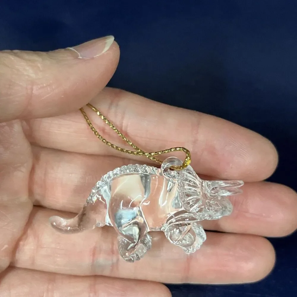 VTG Lot Of 10 Various Dinosaur Clear Acrylic christmas ornaments 1.5-2” Rare -D8